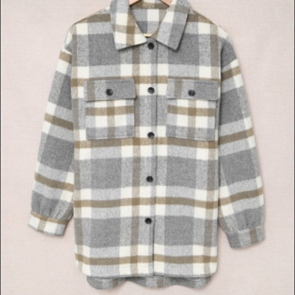 Plaid Oversized Flannel Shacket - Picture 6 of 11